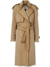 BURBERRY RING PIERCED GABARDINE TRENCH COAT