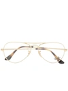 Ray Ban Aviator Frame Glasses In Gold