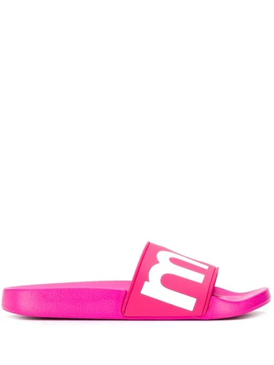 Isabel Marant Logo Fuchsia Rubber Slide Sandals