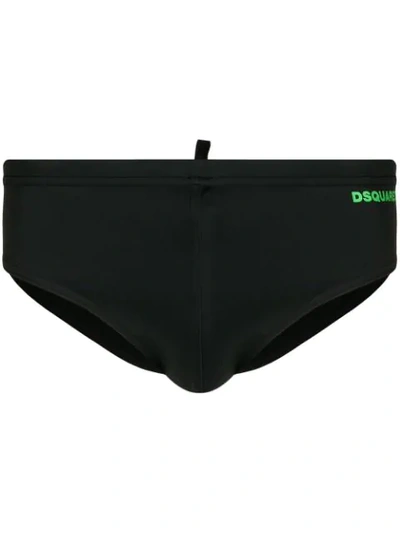 Dsquared2 Icon Swim Slips - 黑色 In 28048 Black Green