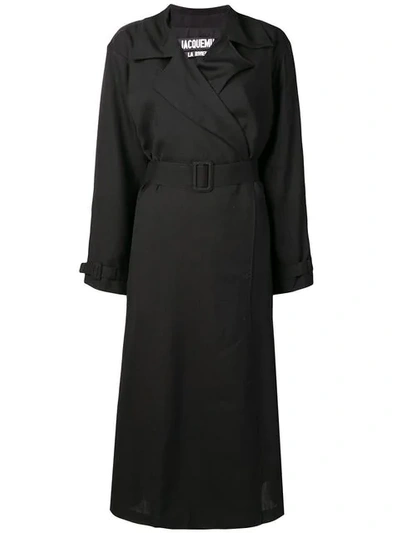 Jacquemus Belted Trench Coat - 黑色 In Black