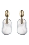 ALEXIS BITTAR GOLD DISK LIQUID LUCITE DANGLE EARRINGS,AB91E042000