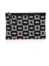 DOLCE & GABBANA DOLCE & GABBANA ALL OVER LOGO PRINT ZIPPED POUCH