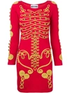 MOSCHINO MILITARY STYLE EMBROIDERED DRESS