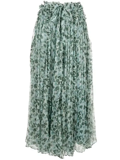 Lee Mathews Floral Pleated Skirt - 绿色 In Green