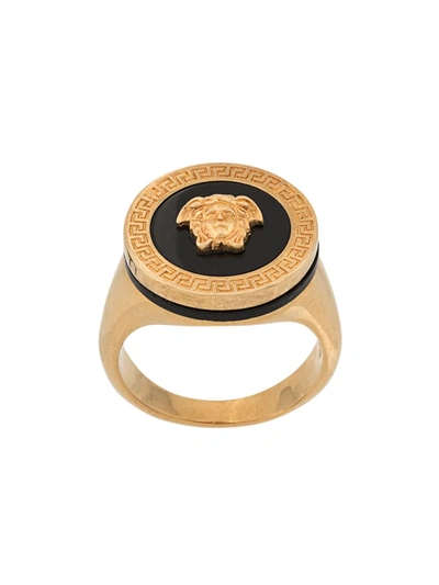 Versace Medusa Enamel Ring In Gold