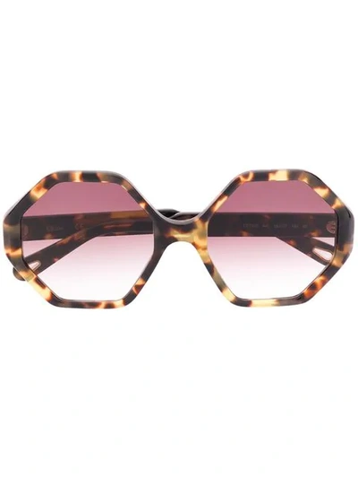 Chloé Eyewear Oversized Sunglasses - 棕色 In Brown