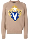 VERSACE EMBROIDERED LOGO SWEATER