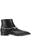 VERSACE QUENTIN ANKLE LEATHER BOOTS