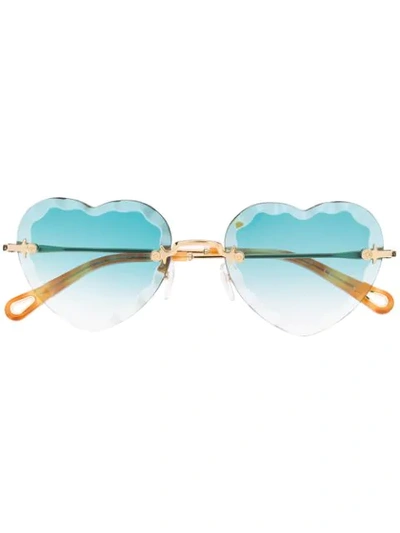 Chloé Eyewear Heart Eye Sunglasses - 金色 In Gold