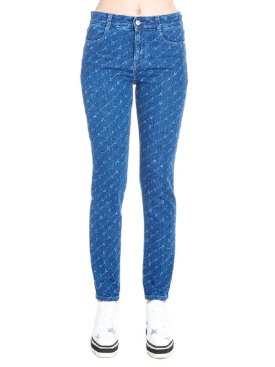 Stella Mccartney All Over Logo Jeans In Blue