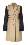 MAISON MARGIELA TWO-TONE GABARDINE AND TWILL TRENCH COAT,739238