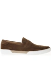 TOD'S BROWN SUEDE LOAFERS,10856399