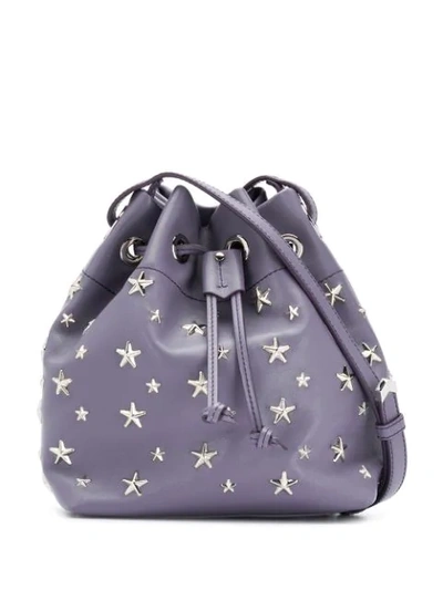 Jimmy Choo Juno Leather Bucket Bag In Purple