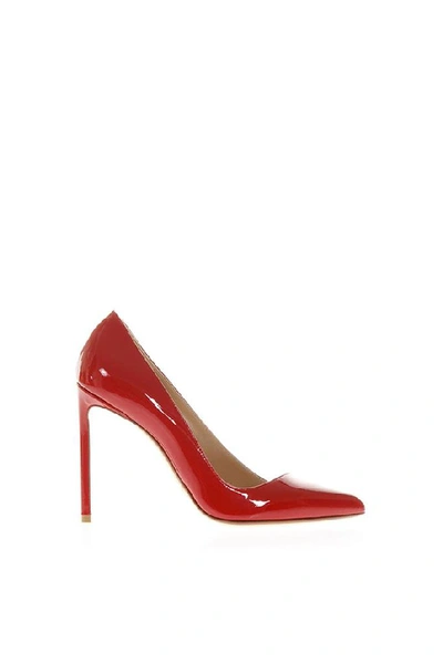 Francesco Russo Asymmetric Pointed Pumps In Red