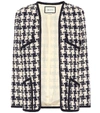 GUCCI HOUNDSTOOTH TWEED WOOL-BLEND JACKET,P00380728