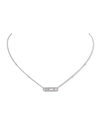 MESSIKA BABY MOVE 18K WHITE GOLD DIAMOND PAVE NECKLACE,PROD220860569