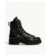 Allsaints Womens Black Franka Lace-up Leather Boots 6 In Black