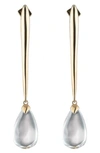 Alexis Bittar Linear Teardrop Earrings In Clear