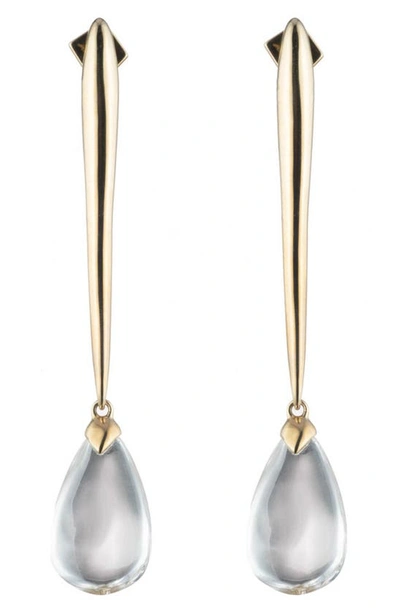 Alexis Bittar Linear Teardrop Earrings In Clear