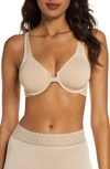 Wacoal Soft Embrace Front-close T-back Full-cup Bra In Sand