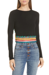 ALICE AND OLIVIA DELAINA EMBROIDERED CROP TOP,CC902D66038