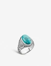 THOMAS SABO THOMAS SABO MEN'S TURQUOISE ARIZONA STERLING SILVER AND FAUX-TURQUOISE STONE SIGNET RING,21821861