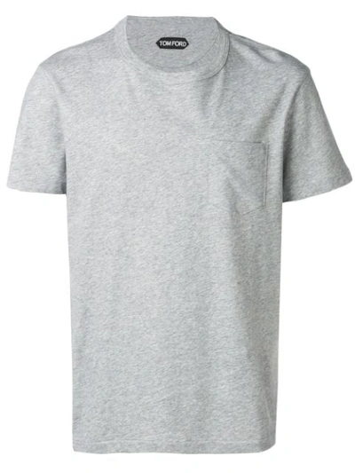 Tom Ford Patch-pocket Crew Neck T-shirt In Grey