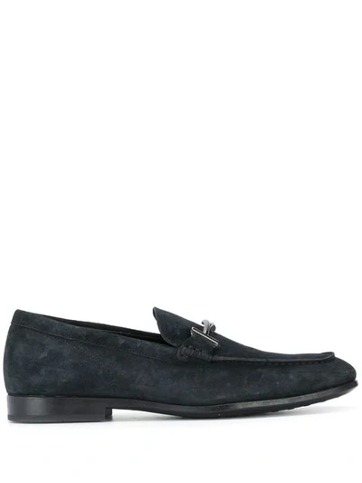 Tod's Buckle-detailed Loafers In Blue