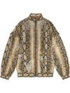 GUCCI PYTHON PRINT LEATHER BOMBER