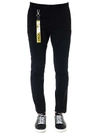 DSQUARED2 BLACK VIRGIN WOOL PANTS WITH LOGO CHARM,10858786