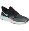 Nike Odyssey React 2 Flyknit Running Shoe In Black/ Blue Fury/ Aviator Grey