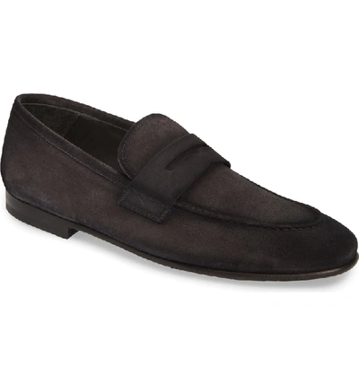 To Boot New York Men's Enzo Suede Penny Loafers In Grey Suede/ Leather