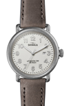 SHINOLA 'RUNWELL' LEATHER STRAP WATCH, 41MM,S0120141504