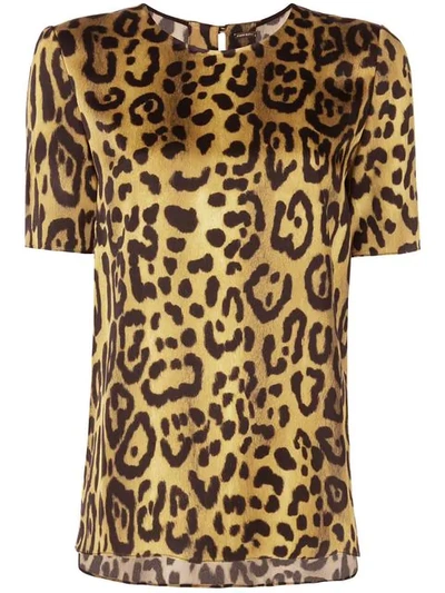 Adam Lippes Jaguar Print T-shirt - 金色 In Gold