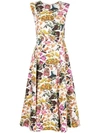 ADAM LIPPES FLORAL PRINT FLUTED DRESS