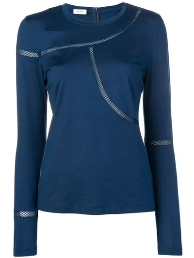 Akris Punto Fitted T-shirt With Net Detailing In Blue