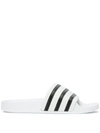 Adidas Originals Adilette Rubber Slide Sandals In White