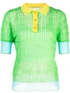 I AM CHEN SILK PANELLED POLO TOP