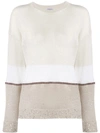 BRUNELLO CUCINELLI PANELLED SEQUIN KNITTED JUMPER