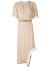 VICTORIA BECKHAM T-SHIRT BELTED DRESS WITH APPLIQUÉ