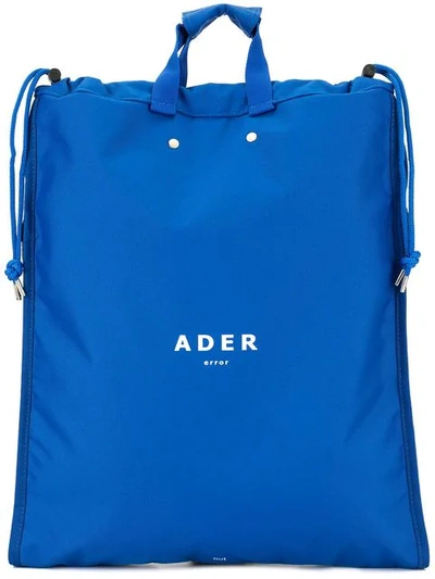 Ader Error Printed Logo Backpack In Blue
