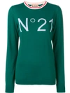 N°21 Nº21 LOGO KNITTED SWEATSHIRT - 绿色