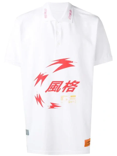 Heron Preston Poloshirt Mit Grafischem Print In White