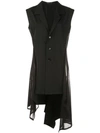 YOHJI YAMAMOTO ASYMMETRIC SLEEVELESS JACKET