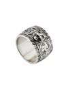 GUCCI WIDE SILVER RING WITH FELINE HEAD