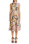 ADAM LIPPES FLORAL PRINT COTTON & SILK DRESS,S19729RF