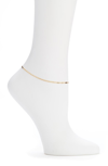 Argento Vivo Flat Paper Clip Chain Anklet In Gold