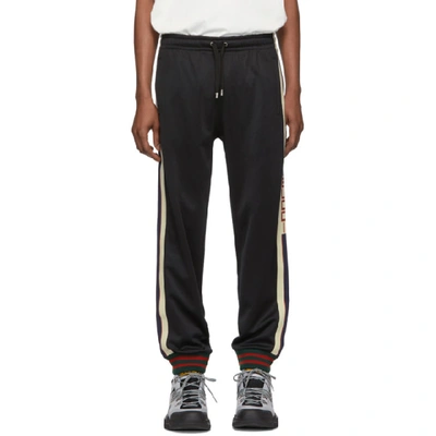 Gucci Tapered Webbing-trimmed Tech-jersey Track Pants In Black