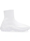 Miu Miu 30mm Knit Sock Melting Rubber Sneakers In White